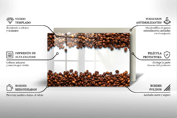 Skleněná deska do kuchyně Kávová zrna