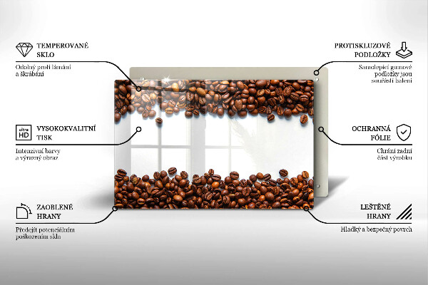Skleněná deska do kuchyně Kávová zrna