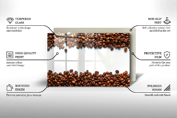 Skleněná deska do kuchyně Kávová zrna