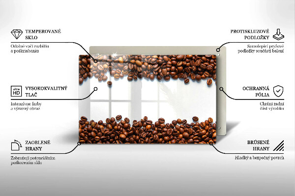 Skleněná deska do kuchyně Kávová zrna
