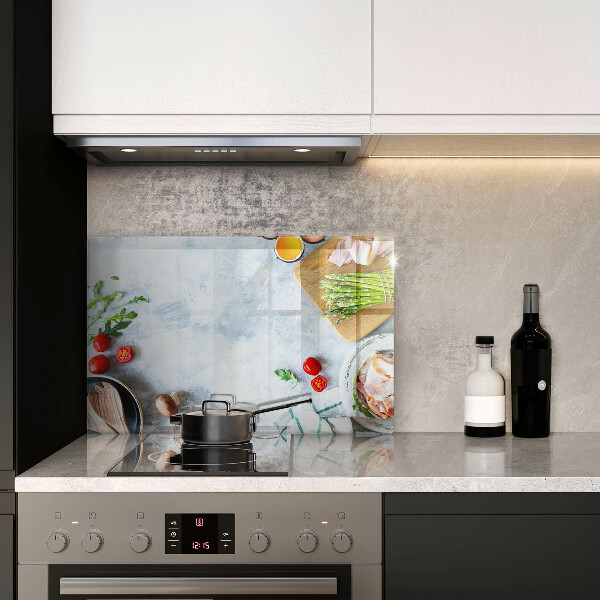 Skleněná deska do kuchyně Ingredience v kuchyni