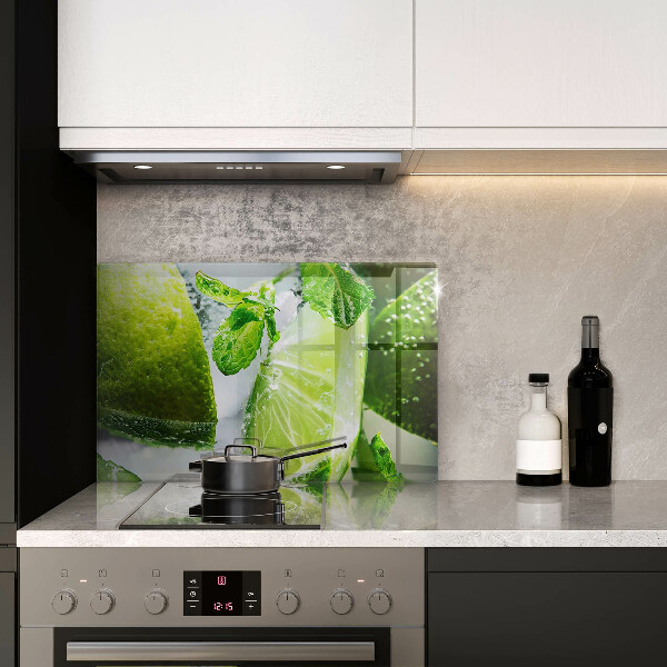 Skleněná deska do kuchyně Voda s vápnem a ledem