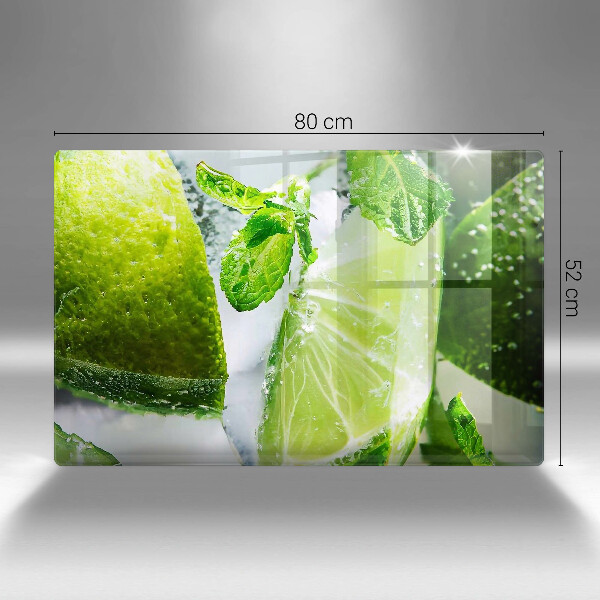 Skleněná deska do kuchyně Voda s vápnem a ledem