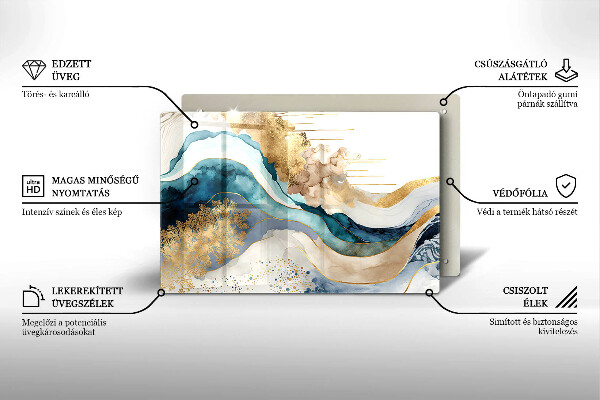 Skleněná deska do kuchyně Barevný mramor