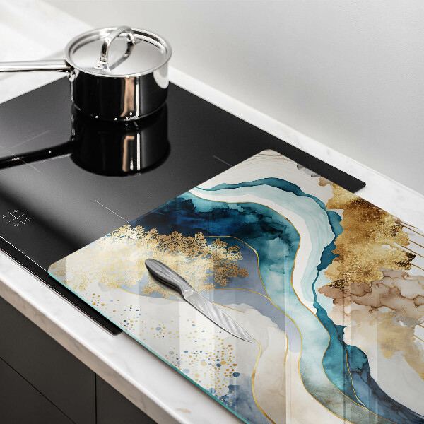 Skleněná deska do kuchyně Barevný mramor