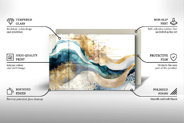 Skleněná deska do kuchyně Barevný mramor