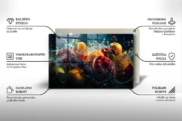 Skleněná deska do kuchyně Ovoce ve vodě