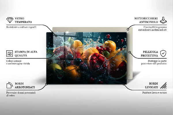 Skleněná deska do kuchyně Ovoce ve vodě