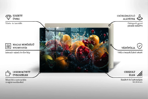 Skleněná deska do kuchyně Ovoce ve vodě