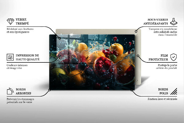 Skleněná deska do kuchyně Ovoce ve vodě