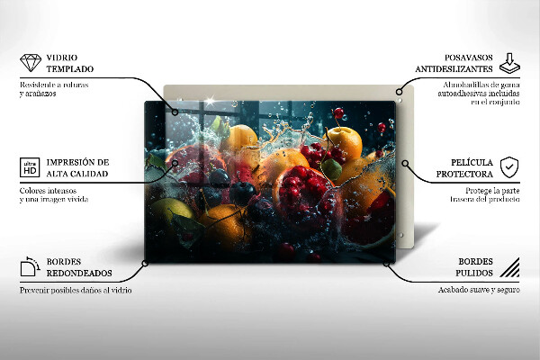 Skleněná deska do kuchyně Ovoce ve vodě