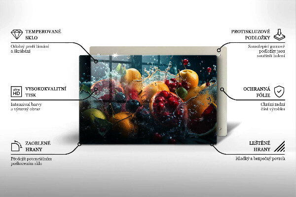 Skleněná deska do kuchyně Ovoce ve vodě