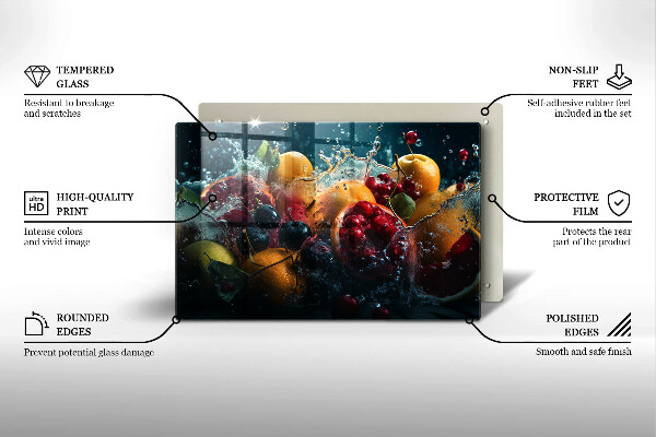 Skleněná deska do kuchyně Ovoce ve vodě