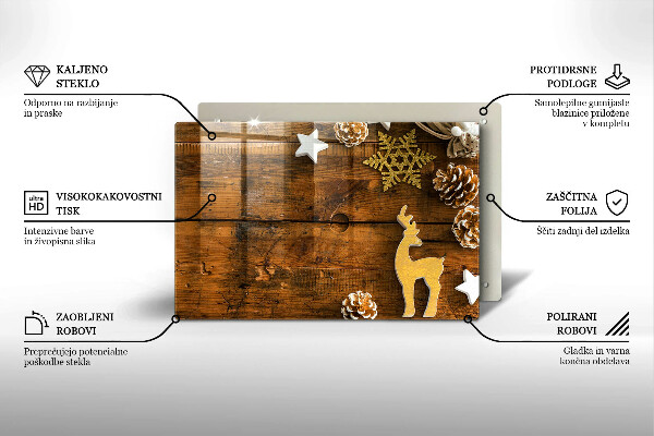 Skleněná deska do kuchyně Vánoční dekorace