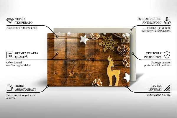 Skleněná deska do kuchyně Vánoční dekorace