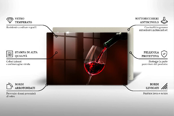 Skleněná deska do kuchyně Sklenice vína