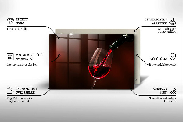 Skleněná deska do kuchyně Sklenice vína