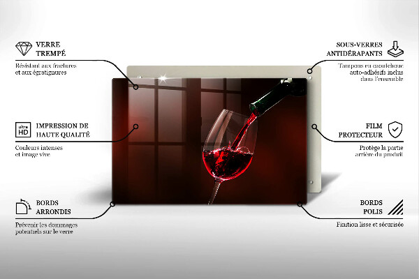 Skleněná deska do kuchyně Sklenice vína