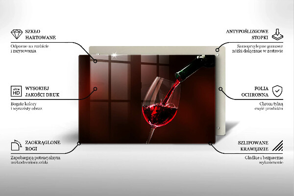 Skleněná deska do kuchyně Sklenice vína