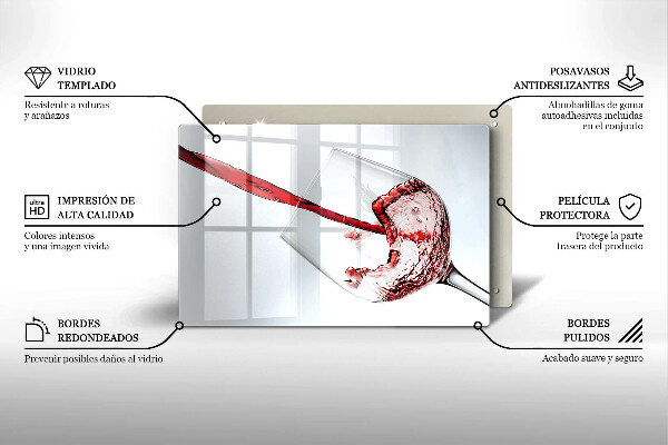 Skleněná deska do kuchyně Červené víno