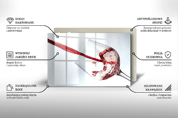 Skleněná deska do kuchyně Červené víno