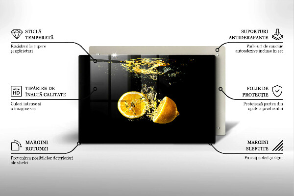Krájecí prkénko skleněné Šťavnaté citronové ovoce