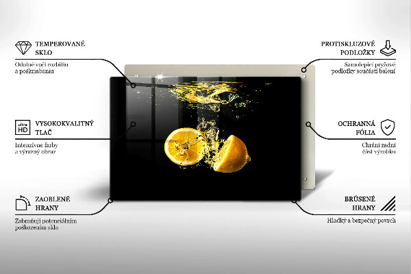 Krájecí prkénko skleněné Šťavnaté citronové ovoce