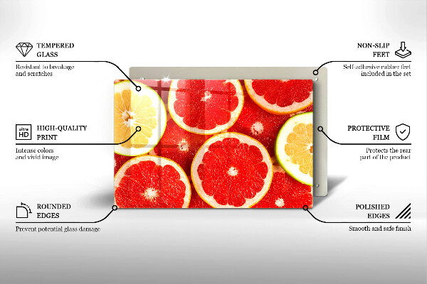 Skleněná deska do kuchyně Plátky grapefruitu