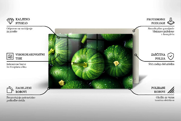 Skleněná deska do kuchyně Zelené dýně