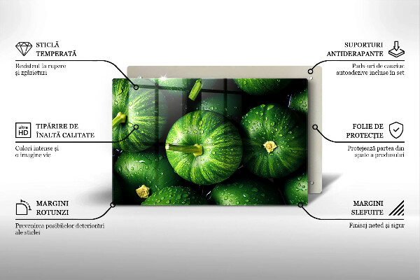 Skleněná deska do kuchyně Zelené dýně