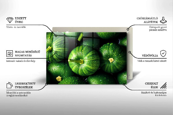 Skleněná deska do kuchyně Zelené dýně