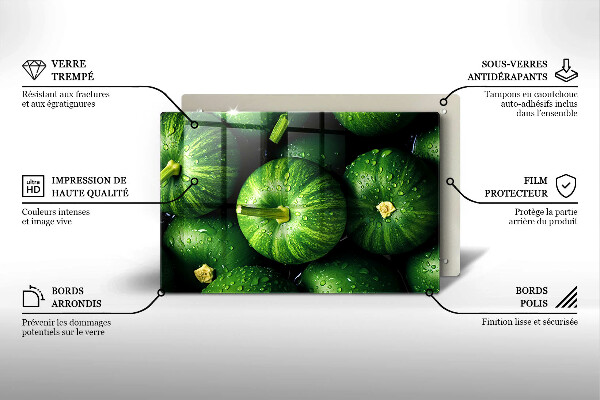 Skleněná deska do kuchyně Zelené dýně