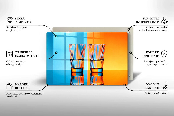 Skleněná deska do kuchyně Dvě sklenice vody
