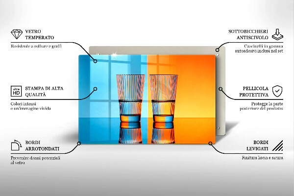 Skleněná deska do kuchyně Dvě sklenice vody