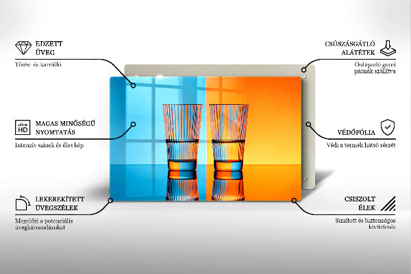 Skleněná deska do kuchyně Dvě sklenice vody