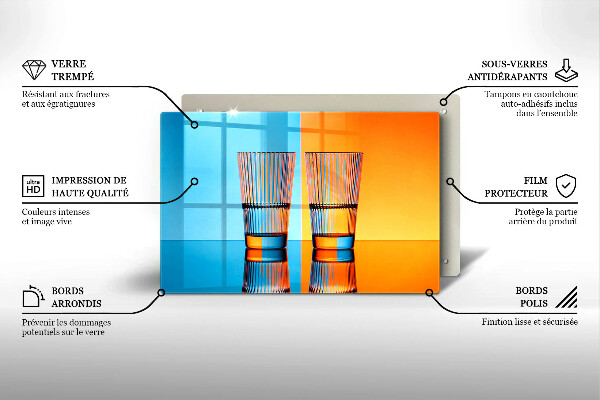Skleněná deska do kuchyně Dvě sklenice vody
