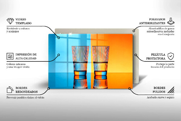 Skleněná deska do kuchyně Dvě sklenice vody
