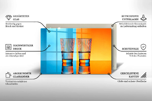 Skleněná deska do kuchyně Dvě sklenice vody