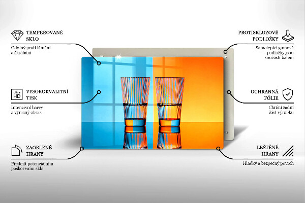 Skleněná deska do kuchyně Dvě sklenice vody