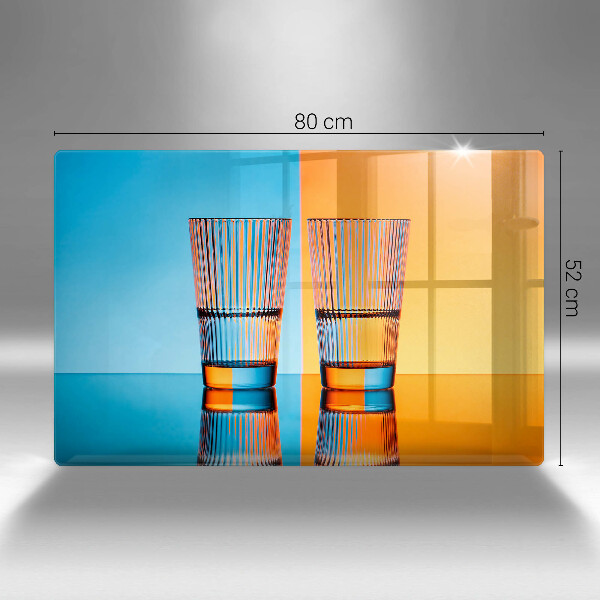 Skleněná deska do kuchyně Dvě sklenice vody