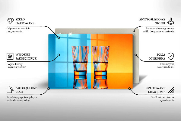 Skleněná deska do kuchyně Dvě sklenice vody