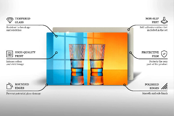 Skleněná deska do kuchyně Dvě sklenice vody