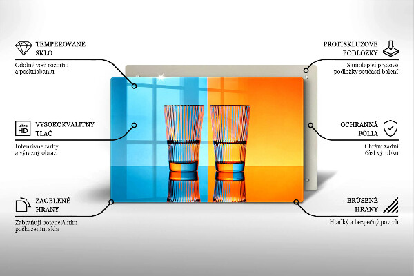 Skleněná deska do kuchyně Dvě sklenice vody