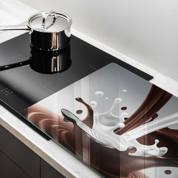 Skleněná deska do kuchyně Mléko a čokoláda