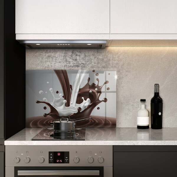 Skleněná deska do kuchyně Mléko a čokoláda