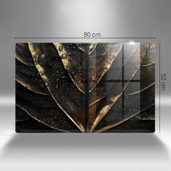 Skleněná deska do kuchyně Zlatý list