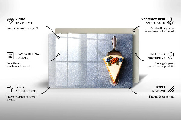 Krájecí prkénko skleněné Kus dortu