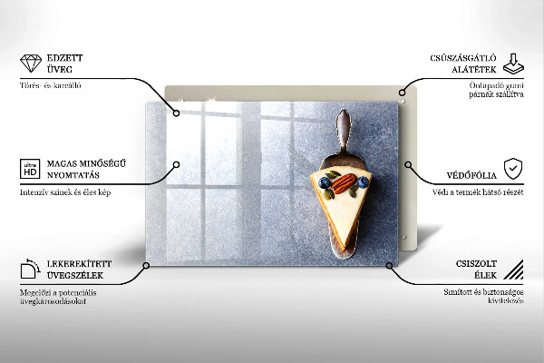 Krájecí prkénko skleněné Kus dortu