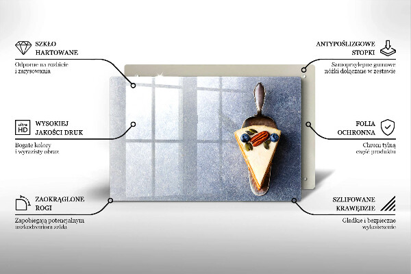 Krájecí prkénko skleněné Kus dortu