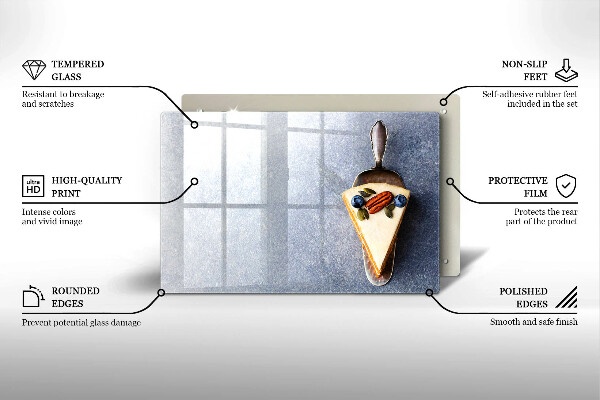 Krájecí prkénko skleněné Kus dortu